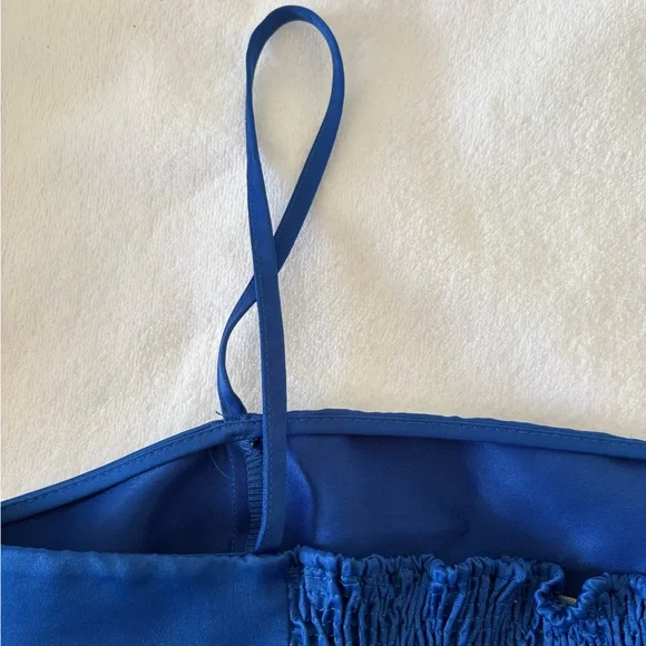 Zara Blue Satin Crop Top - Picture 6 of 7